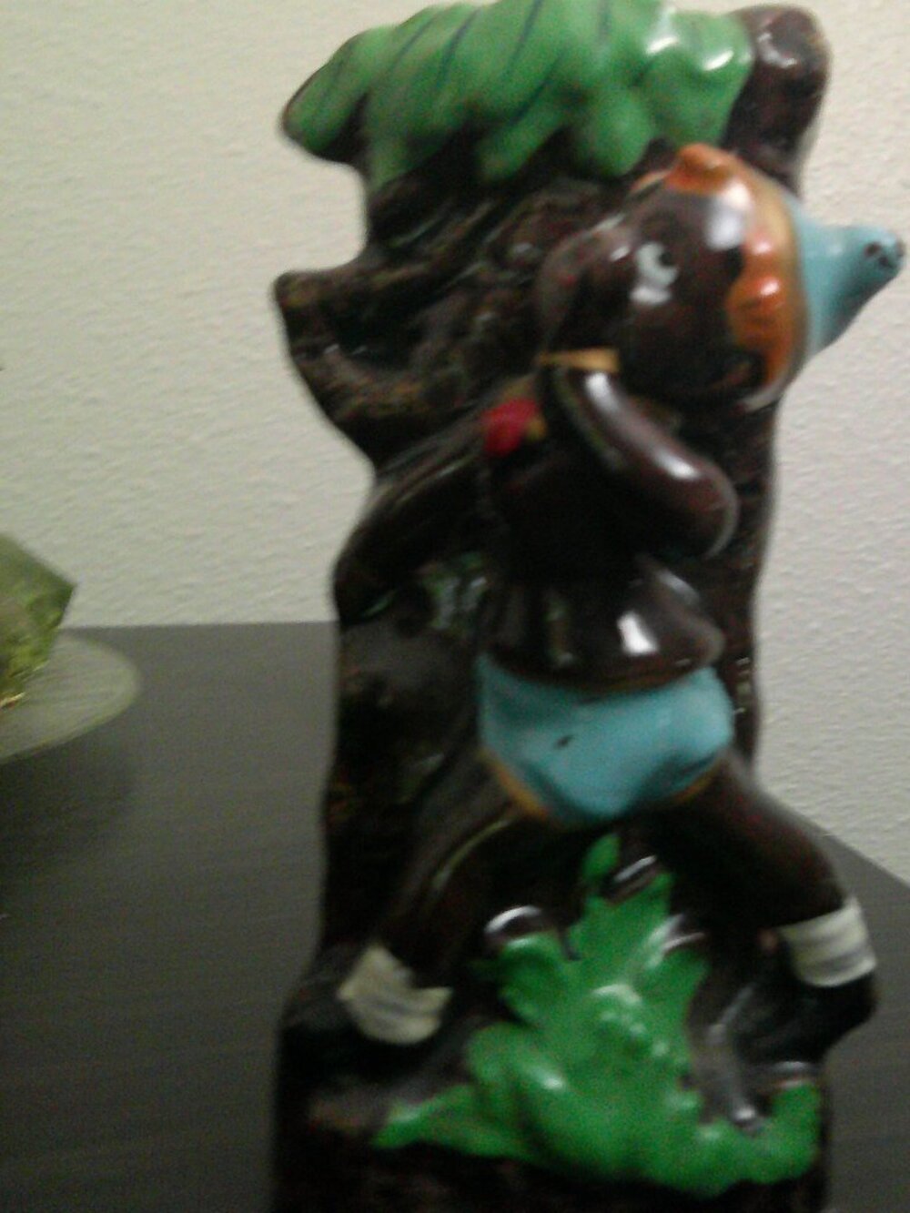 Cute Elf/Pixie Ceramic Wall Bud hanging Vase 4 1/2" tall